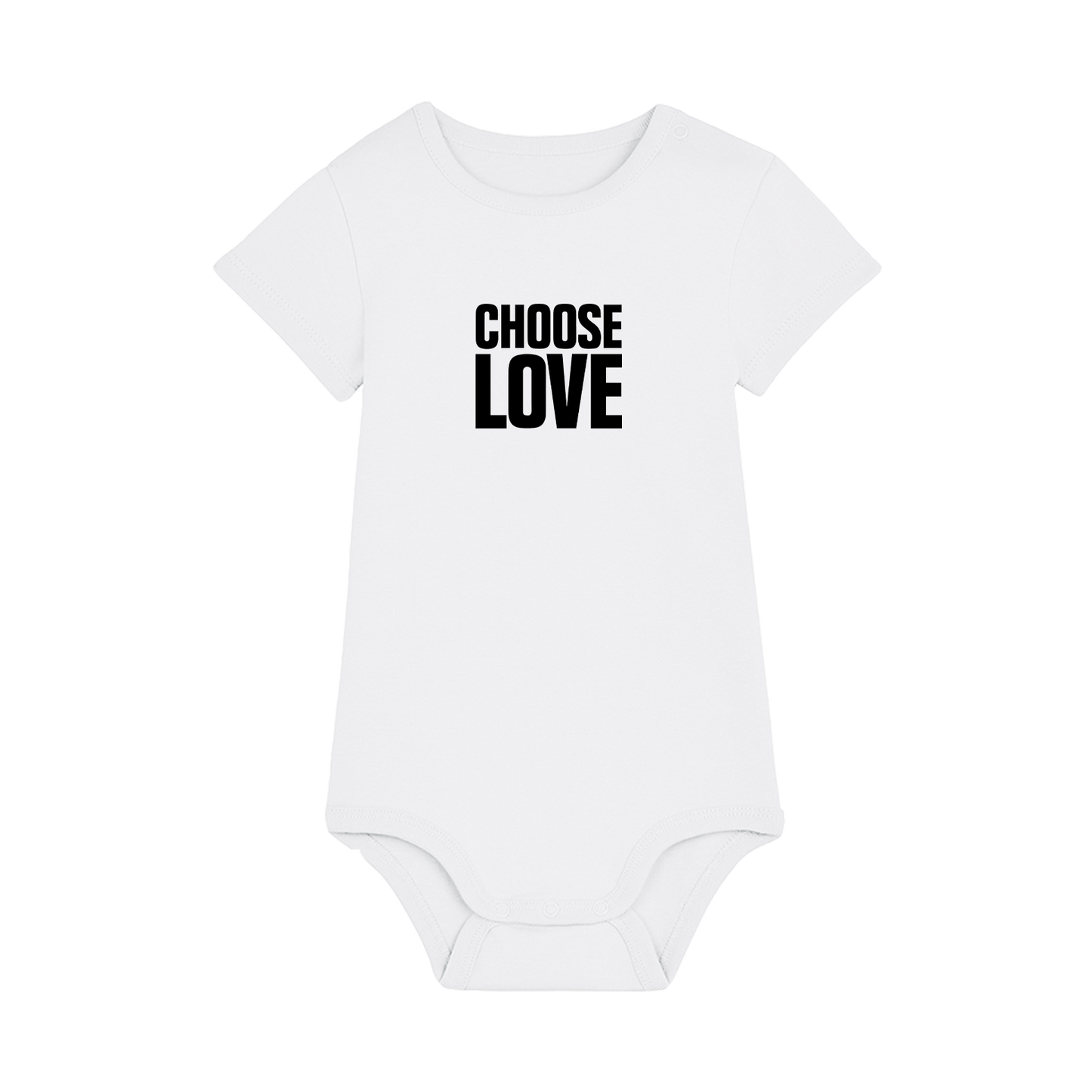 Choose Love Classic Logo White Baby Grow