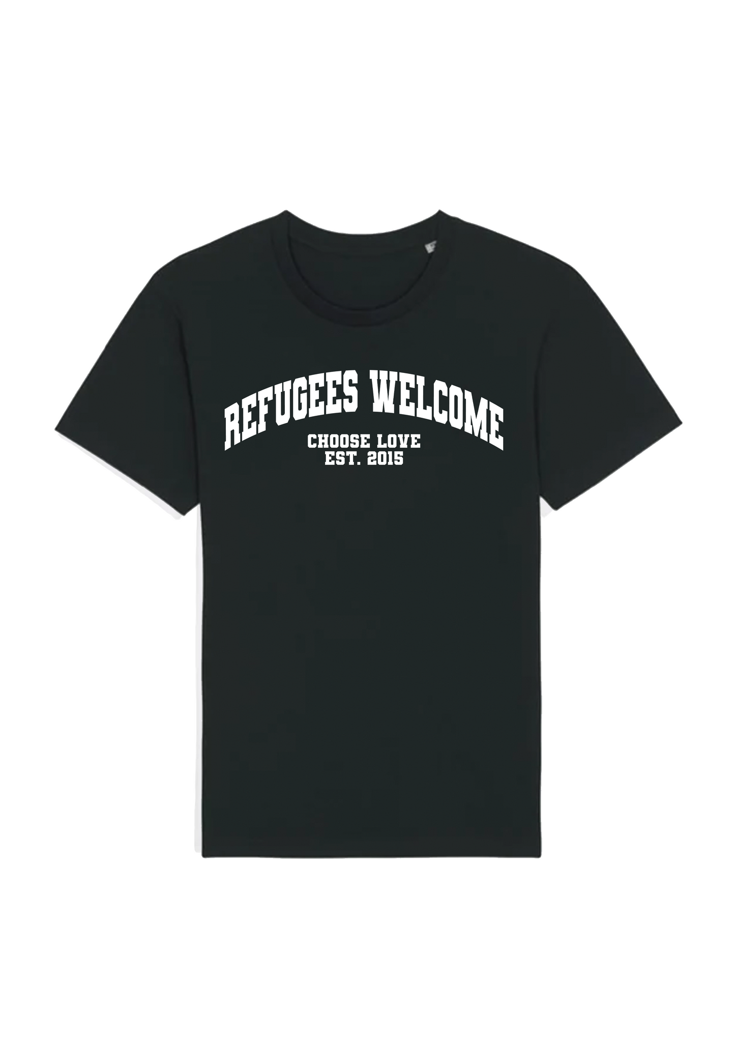 Refugees Welcome Black T-Shirt (adults)