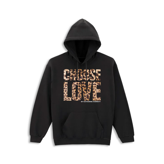Choose Love Leopard Print Hoodie by Katharine Hamnett