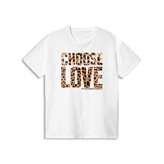 Choose Love Leopard Print T-Shirt by Katharine Hamnett