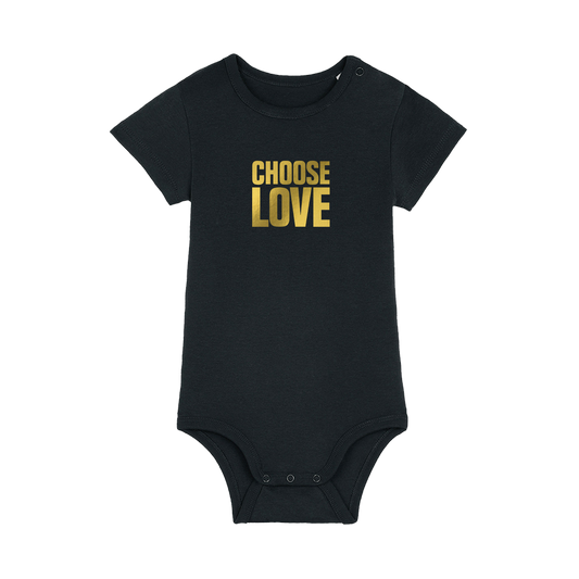 Choose Love Gold Foil Baby Grow