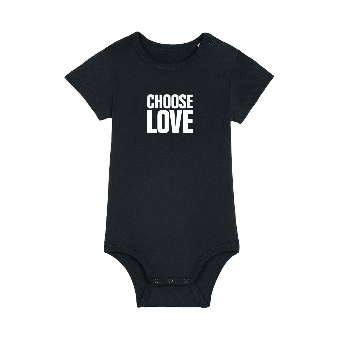 Choose Love Classic Logo Black Baby Grow
