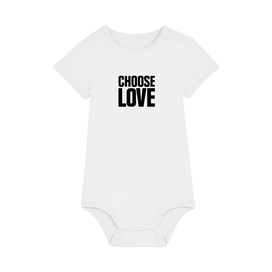 Choose Love Classic Logo White Baby Grow